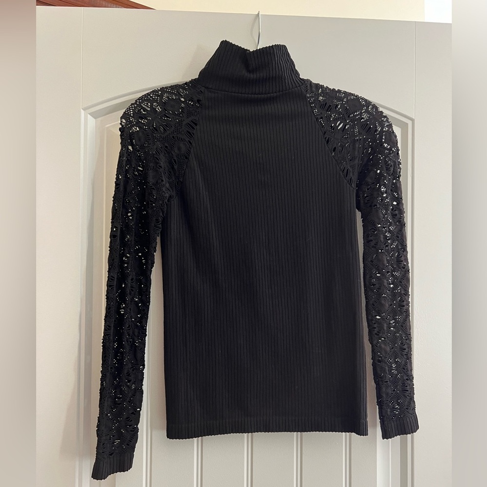 Free People Intimately Long-sleeve Black Top